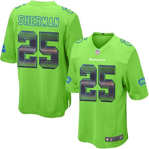 Nike Seahawks #25 Richard Sherman Green Alternate Men's Stitched NFL Limited Strobe Jersey